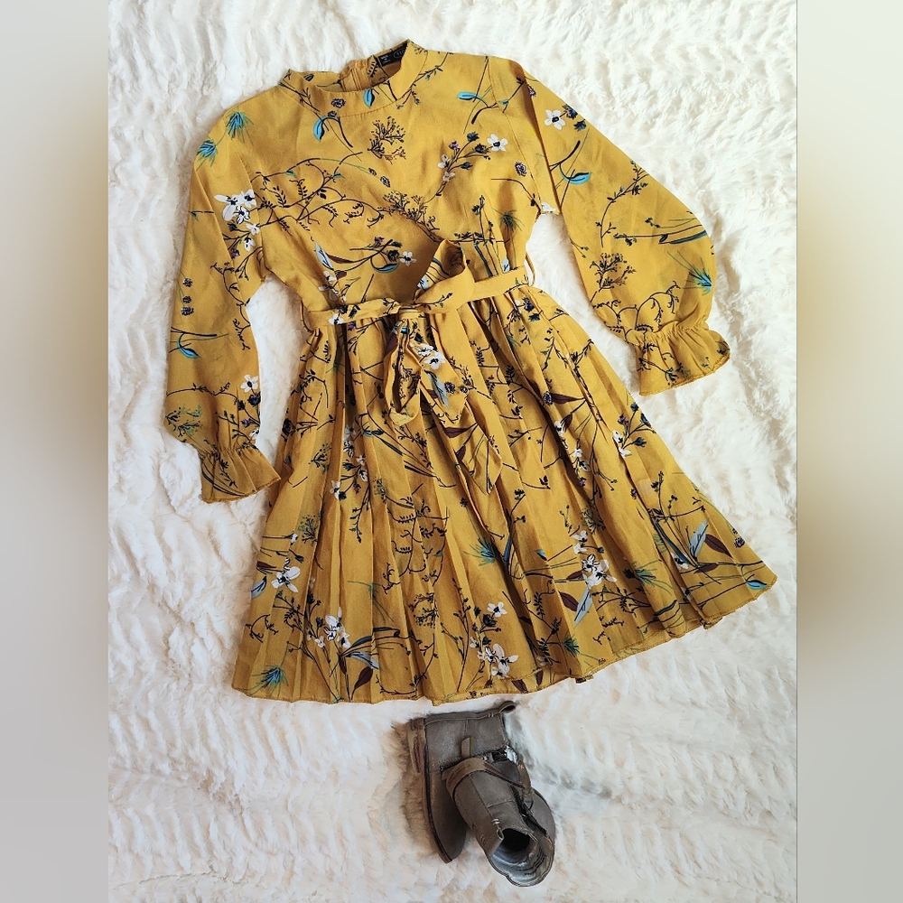 Floral Mustard Dress